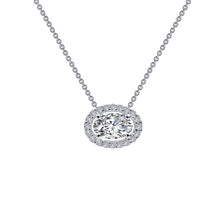 Load image into Gallery viewer, 0.63 CTW Oval Halo Necklace-N0103CLP
