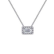 Load image into Gallery viewer, Baguette Halo Necklace-N0105CLP