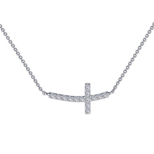 Load image into Gallery viewer, Sideways Curved Cross Necklace-N0140CLP