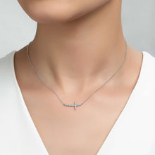 Load image into Gallery viewer, Sideways Curved Cross Necklace-N0140CLP
