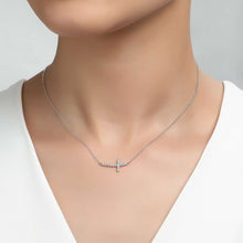 Load image into Gallery viewer, Sideways Curved Cross Necklace-N0140CLP