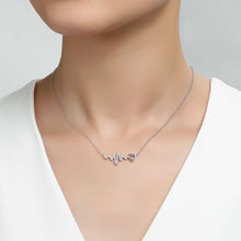 Load image into Gallery viewer, Heart &amp; Heartbeat Necklace-N0162CLP
