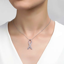 Load image into Gallery viewer, Pave Pink Ribbon Necklace-N0178PKP