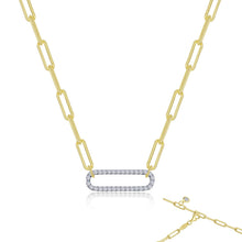 Load image into Gallery viewer, 2-Tone Paperclip Necklace-N0239CLT
