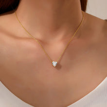 Load image into Gallery viewer, Heart Solitaire Necklace-N0277CLG