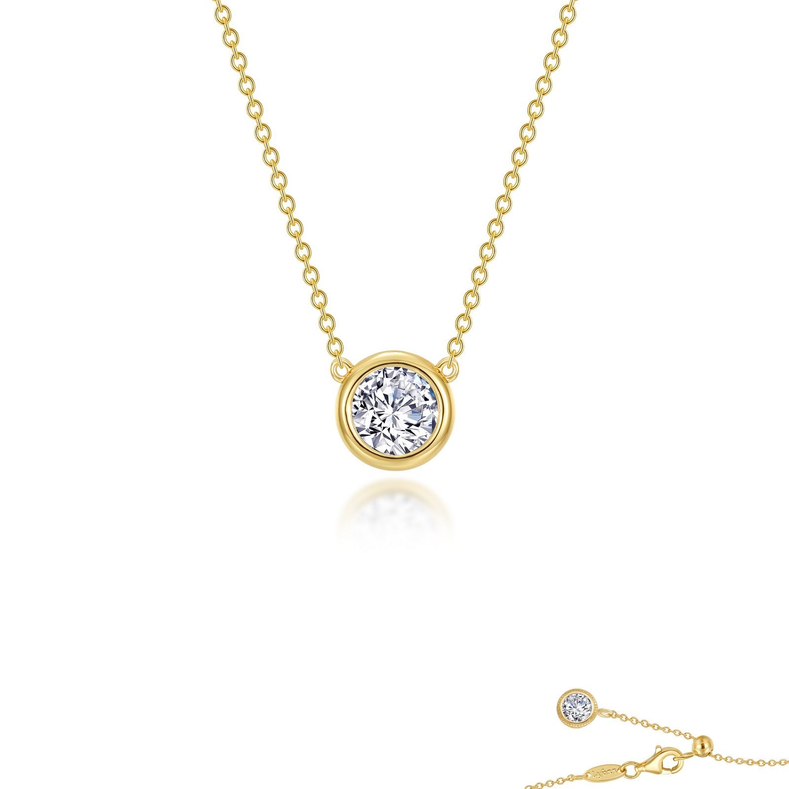 0.5 CTW Bezel-set Solitaire Necklace-N0291CLG