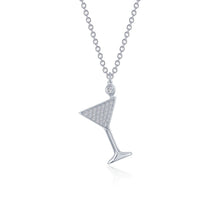 Load image into Gallery viewer, Pave Martini Glass Necklace-N0332CLP