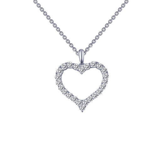 Open Heart Pendant Necklace-P0146CLP