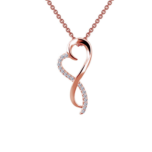 Infinity Heart Pendant Necklace-P0151CLR