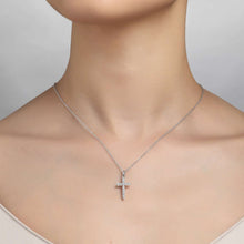 Load image into Gallery viewer, 0.36 CTW Cross Pendant Necklace-P0165CLP
