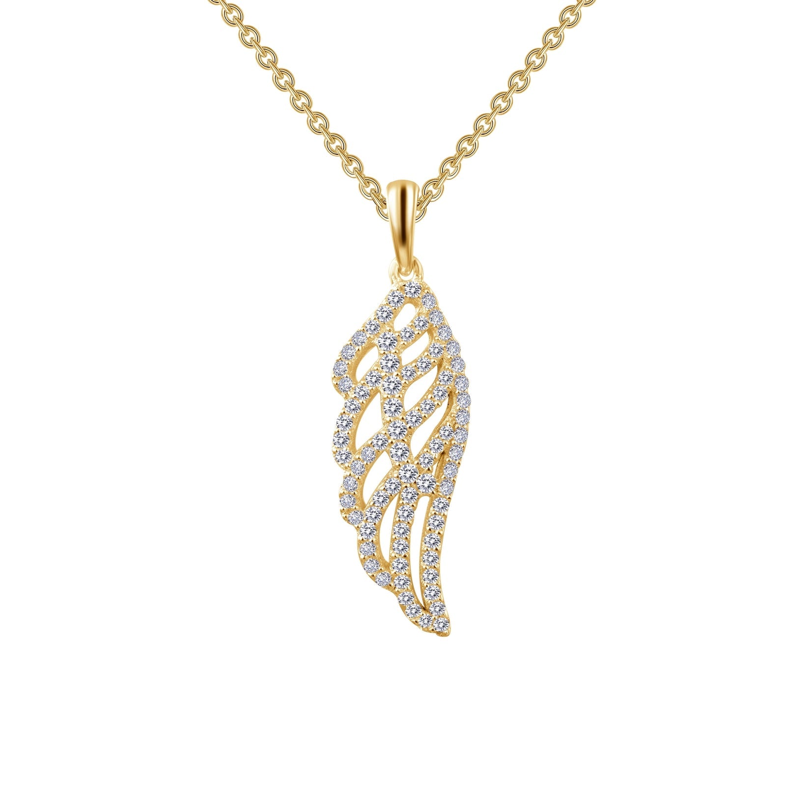 Angel Wing Pendant Necklace-P0173CLG
