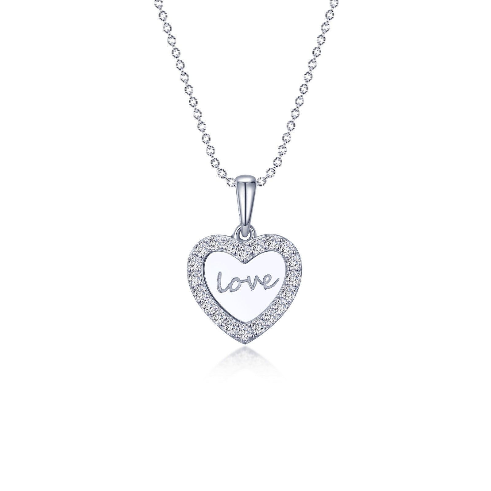 Love Heart Necklace-P0274CLP