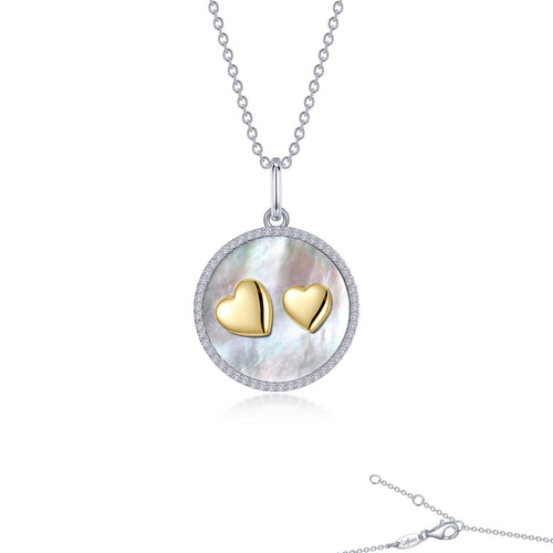 Mother of Pearl Heart Necklace-P0285PLT