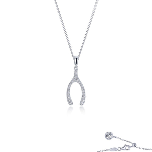 Pave Wishbone Necklace-P0290CLP