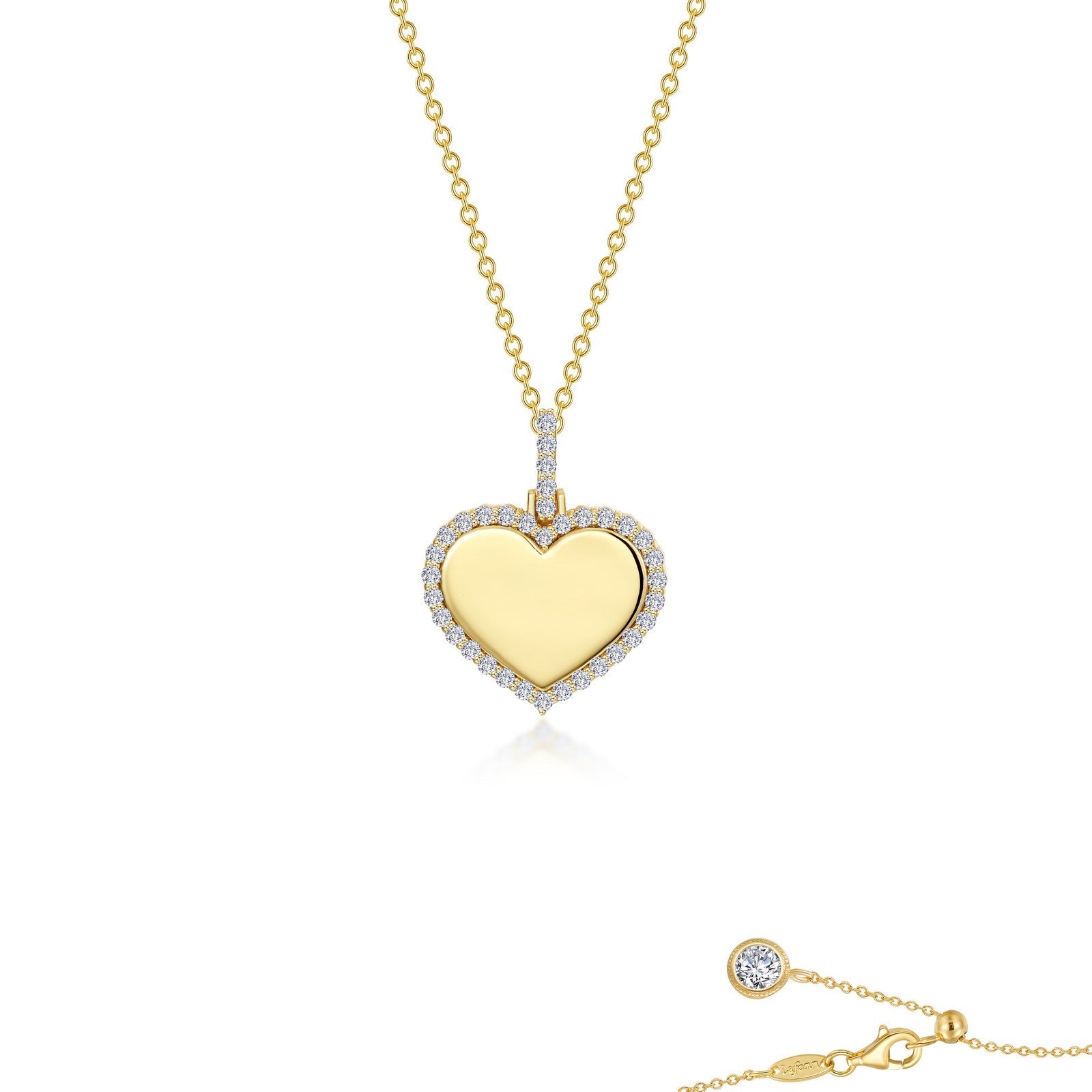 Fancy Heart Pendant Necklace-P0292CLG