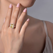 Load image into Gallery viewer, Emerald-Cut Halo Engagement Ring-R0359CAT