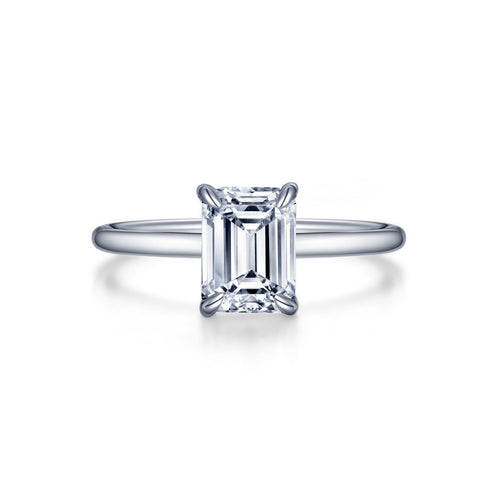 Emerald-Cut Solitaire Engagement Ring-R0493CLP