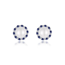 Load image into Gallery viewer, Cultured Freshwater Pearl Halo Earrings-SYE034SP
