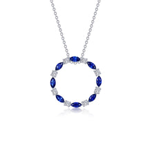 Load image into Gallery viewer, Fancy Lab-Grown Sapphire Open Circle Necklace-SYN018SP