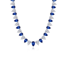 Load image into Gallery viewer, 38 CTW Fancy Lab-Grown Sapphire Tennis Choker Necklace-SYN029SP