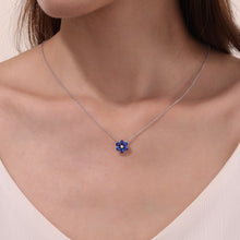 Load image into Gallery viewer, Fancy Lab-Grown Sapphire Flower Necklace-SYP007SP