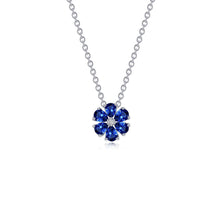 Load image into Gallery viewer, Fancy Lab-Grown Sapphire Flower Necklace-SYP007SP