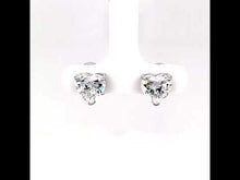 Load and play video in Gallery viewer, 3.5 CTW Heart Solitaire Stud Earrings-E0520CLP