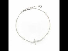 Load and play video in Gallery viewer, 0.47 CTW Sideways Cross Bracelet-B2002CLP