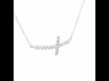 Load and play video in Gallery viewer, Sideways Curved Cross Necklace-N0140CLP
