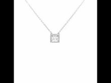 Load and play video in Gallery viewer, Princess-Cut Halo Necklace-N0101CLP
