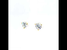 Load and play video in Gallery viewer, 3 CTW Martini Solitaire Stud Earrings-E0562CLG

