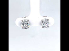 Load and play video in Gallery viewer, 4 CTW Oval Solitaire Stud Earrings-E0544CLP
