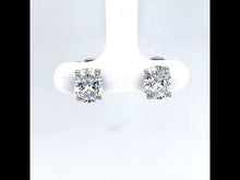 Load and play video in Gallery viewer, 4 CTW Oval Solitaire Stud Earrings-E0544CLP