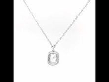 Load and play video in Gallery viewer, Cushion-Cut Halo Necklace-N0163CLP
