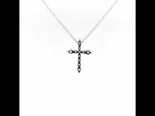 Load and play video in Gallery viewer, 0.67 CTW Cross Pendant Necklace-P0207CLP