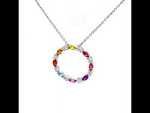 Load and play video in Gallery viewer, Fancy Lab-Grown Sapphire Open Circle Necklace-SYN018MP
