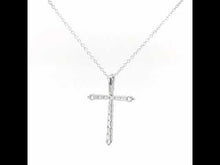 Load and play video in Gallery viewer, 1.06 CTW Cross Pendant Necklace-P0210CLP