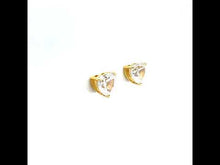 Load and play video in Gallery viewer, 3.5 CTW Heart Solitaire Stud Earrings-E0520CLG