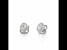 Load and play video in Gallery viewer, 1.26 CTW Halo Stud Earrings-E0326CLP