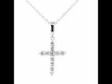 Load and play video in Gallery viewer, 0.55 CTW Cross Pendant Necklace-P0242CLP