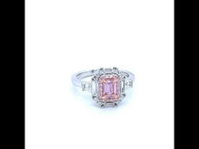Load and play video in Gallery viewer, Baguette Halo Engagement Ring-R0346CPP
