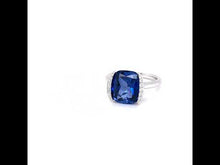 Load and play video in Gallery viewer, Fancy Lab-Grown Tanzanite Ring-SYR010TP