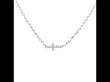 Load and play video in Gallery viewer, Sideways Cross Necklace-N0034CLP
