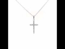 Load and play video in Gallery viewer, 0.36 CTW Cross Pendant Necklace-P0165CLP