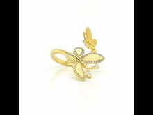 Load and play video in Gallery viewer, Butterfly Open Ring-R0463CLG