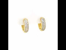 Load and play video in Gallery viewer, 3-Row Huggie Hoop Earrings-E0199CLP