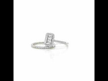 Load and play video in Gallery viewer, Emerald-Cut Halo Wedding Set-R0326CLP
