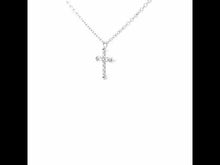 Load and play video in Gallery viewer, 0.07 CTW Cross Necklace-9N023CLP