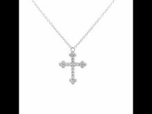 Load and play video in Gallery viewer, 0.35 CTW Cross Necklace-9N025CLP