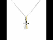 Load and play video in Gallery viewer, Cross Shadow Charm Pendant Necklace-P0217CLT